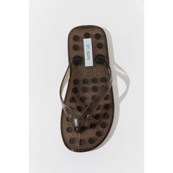 St. Agni Jelly Flip Flop in Smoke, view 2