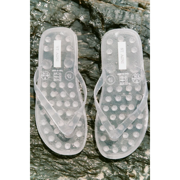 St. Agni Jelly Flip Flop in Transparent, view 6