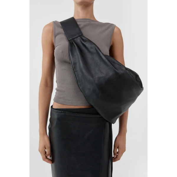 St. Agni Large Crossbody Bag in Black, view 3