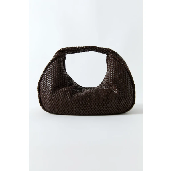St. Agni Lattice Weave Bon Bon Bag in Coffee, view 4
