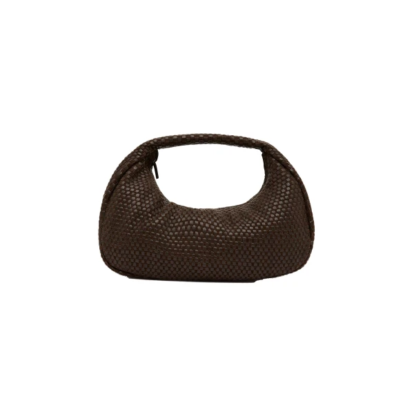 St. Agni Lattice Weave Bon Bon Bag in Coffee
