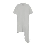 St. Agni Layered Tee Mini Dress in Light Grey Marle