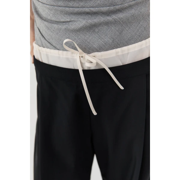 St. Agni Layered Waist Balloon Pants in Black, view 3