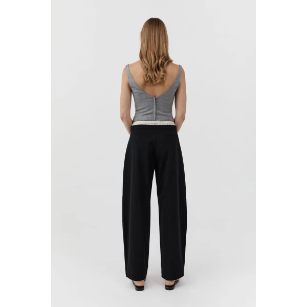 St. Agni Layered Waist Balloon Pants in Black, view 5