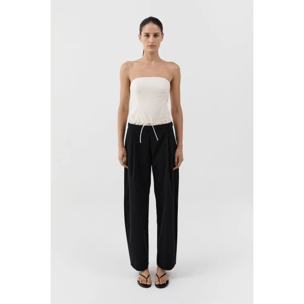 St. Agni Layered Waist Balloon Pants in Black, view 6