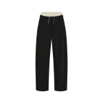 St. Agni Layered Waist Balloon Pants in Black