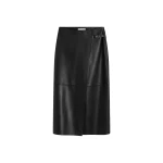 St. Agni Leather Wrap Skirt in Black