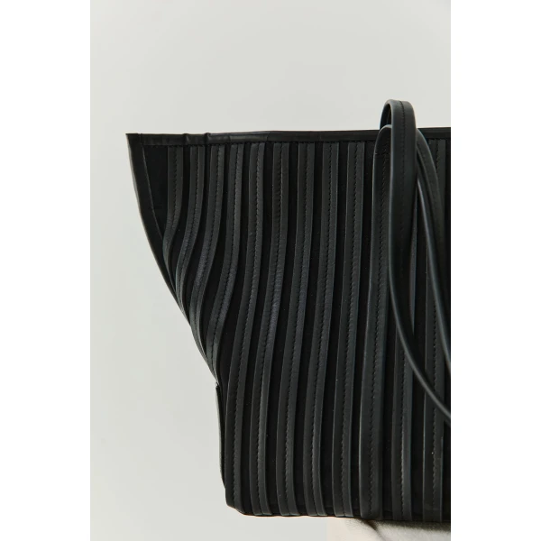 St. Agni Linea Stitch Bateau Tote in Black, view 5