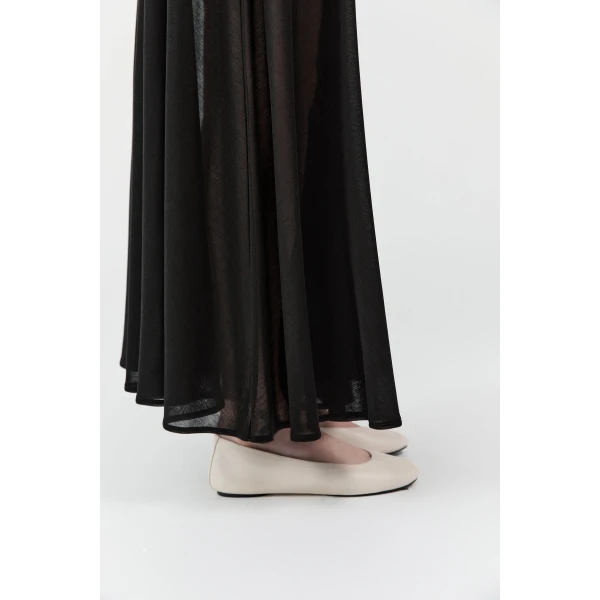St. Agni Low Scoop Ballet Flat in Ecru, view 3