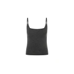 St. Agni Merino Wool Slim Tank in Charcoal Melange