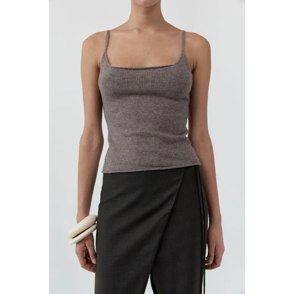 St. Agni Merino Wool Slim Tank in Vapor, view 3