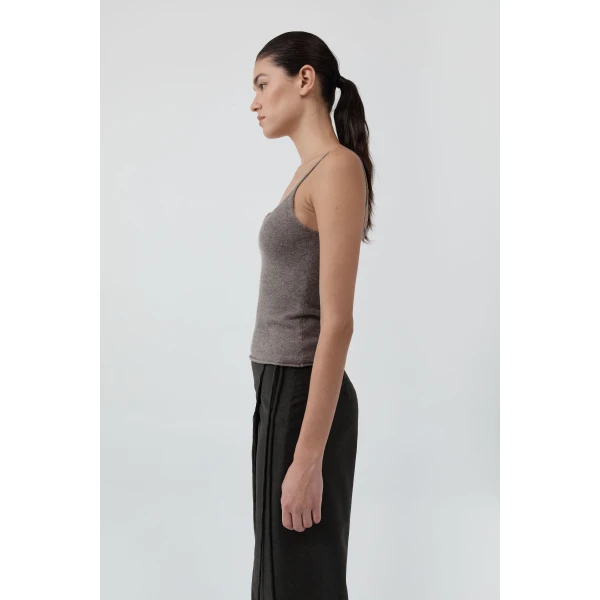 St. Agni Merino Wool Slim Tank in Vapor, view 4