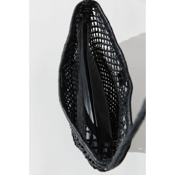 St. Agni Mesh Crescent Bag in Black, view 6