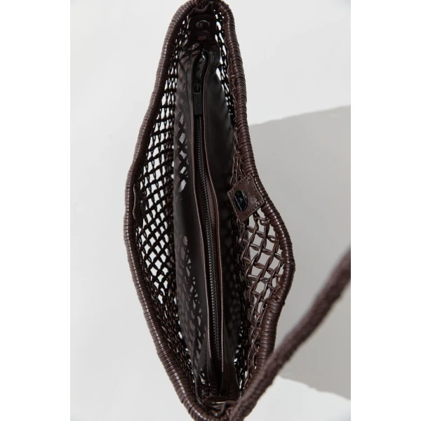 St. Agni Mesh Crescent Bag in Coffee, view 5