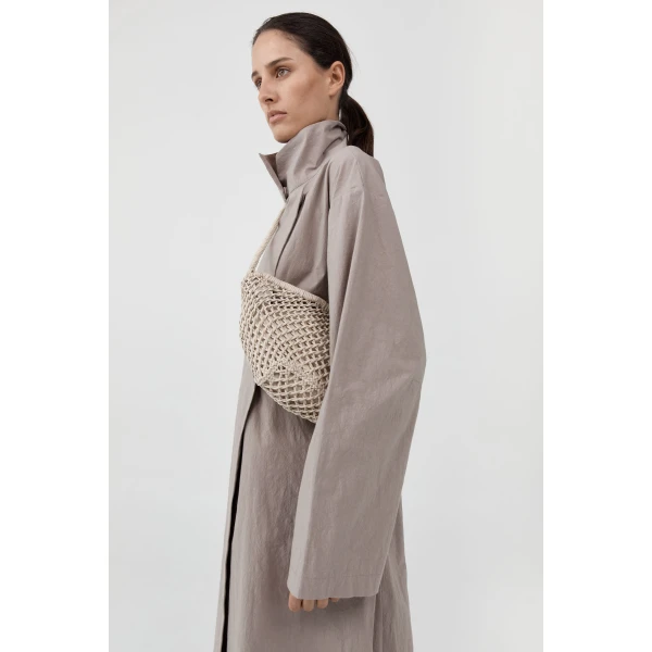 St. Agni Mesh Crescent Bag in Ecru, view 4