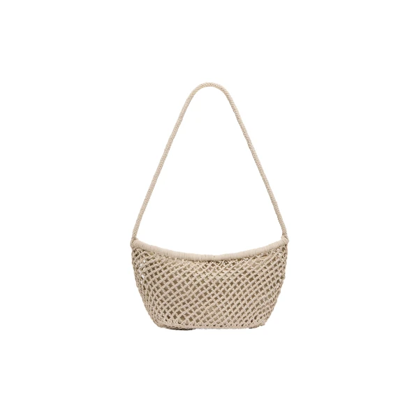 St. Agni Mesh Crescent Bag in Ecru