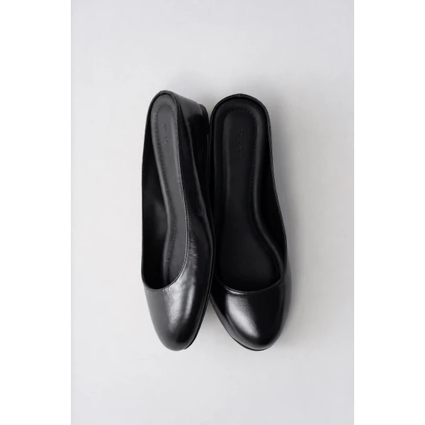St. Agni Micro Wedge Slipper in Black, view 3