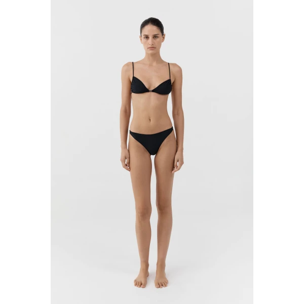 St. Agni Mid Bikini Brief in Black, view 2