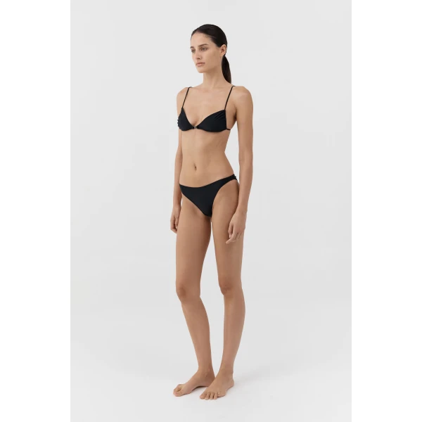 St. Agni Mid Bikini Brief in Black, view 4