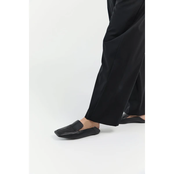 St. Agni Minimal Flat Loafer in Black, view 2