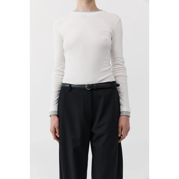 St. Agni Minimal Slim Belt in Black, view 3