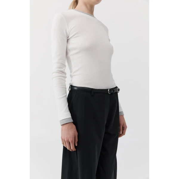 St. Agni Minimal Slim Belt in Black, view 6