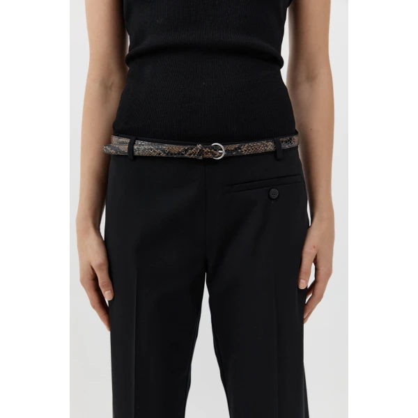 St. Agni Minimal Slim Belt in Python Embossed, view 2