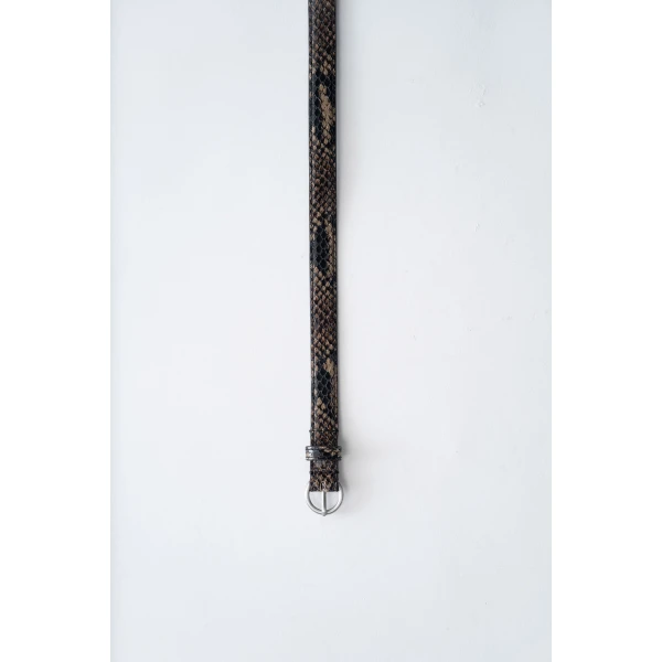 St. Agni Minimal Slim Belt in Python Embossed, view 3