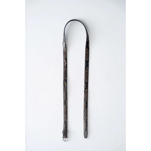 St. Agni Minimal Slim Belt in Python Embossed, view 4