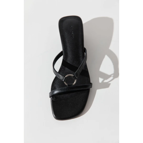 St. Agni Multi Strap Heel in Black, view 4