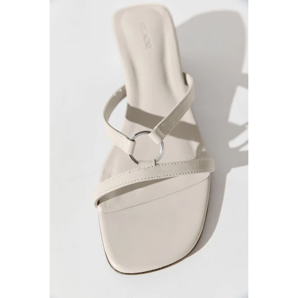 St. Agni Multi Strap Heel in Off White, view 4