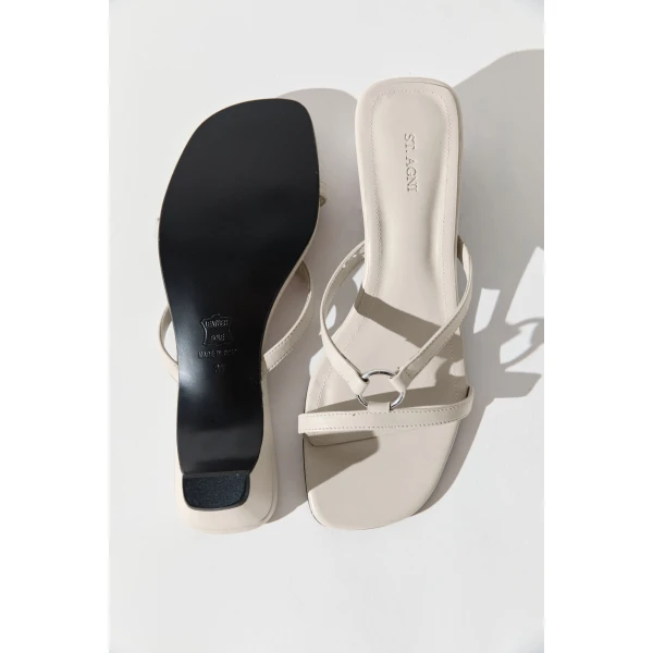 St. Agni Multi Strap Heel in Off White, view 6