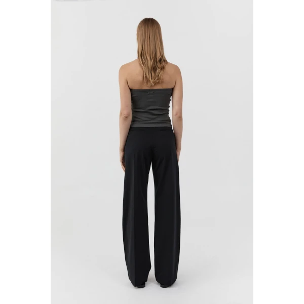 St. Agni Organic Cotton 90s Strapless Top in Dark Moss, view 6