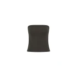 St. Agni Organic Cotton 90s Strapless Top in Dark Moss