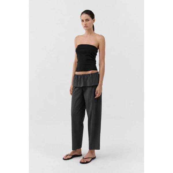 St. Agni Organic Cotton 90s Strapless Top in Jet Black, view 4
