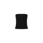St. Agni Organic Cotton 90s Strapless Top in Jet Black