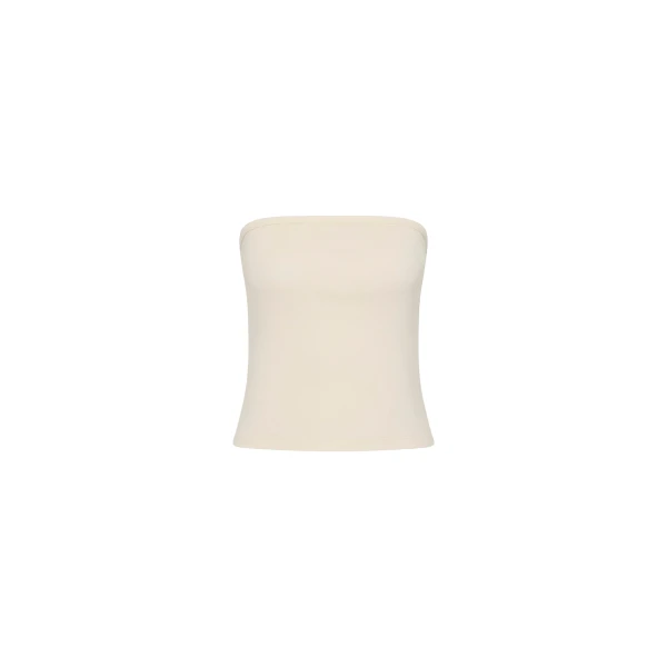 St. Agni Organic Cotton 90s Strapless Top in Talco