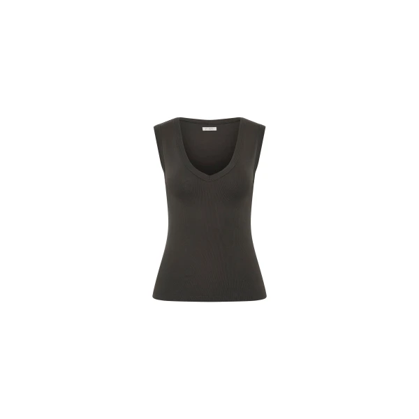 St. Agni Organic Cotton 90s Top in Dark Moss