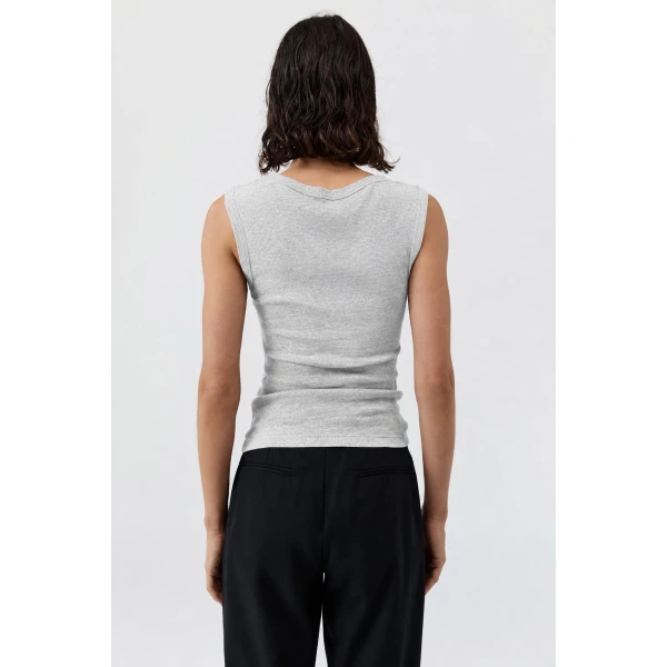 St. Agni Organic Cotton 90s Top in Grey Marle, view 4