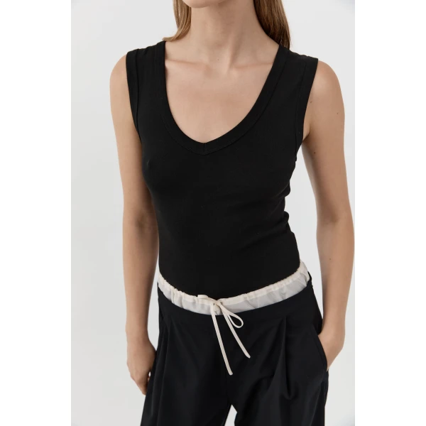 St. Agni Organic Cotton 90s Top in Jet Black, view 3