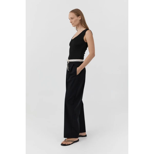 St. Agni Organic Cotton 90s Top in Jet Black, view 4