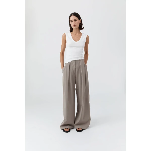 St. Agni Organic Cotton 90s Top in White, view 3