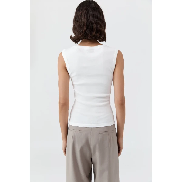 St. Agni Organic Cotton 90s Top in White, view 5