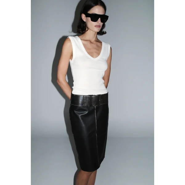 St. Agni Organic Cotton 90s Top in White, view 6