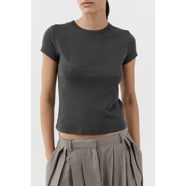 St. Agni Organic Cotton Baby Tee in Dark Moss, view 3