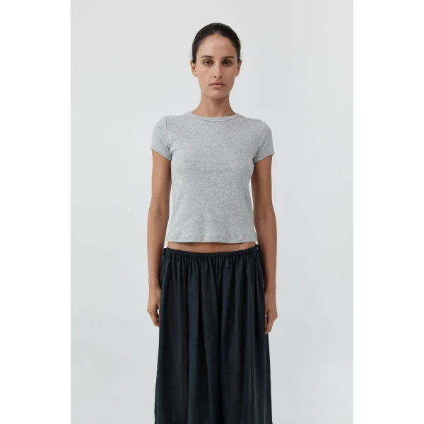 St. Agni Organic Cotton Baby Tee in Grey Marle, view 2