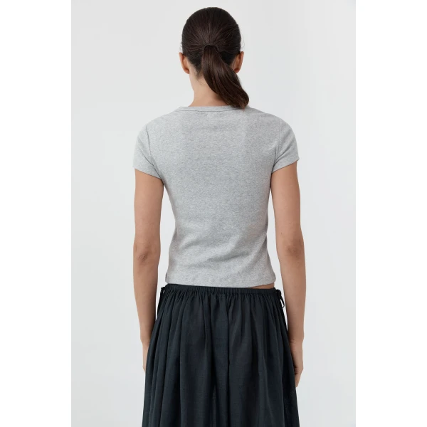 St. Agni Organic Cotton Baby Tee in Grey Marle, view 6