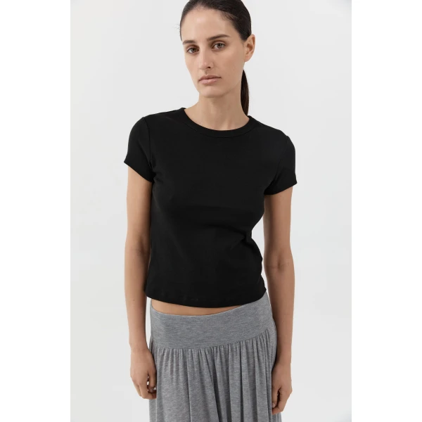 St. Agni Organic Cotton Baby Tee in Jet Black, view 3