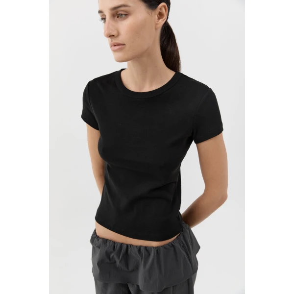 St. Agni Organic Cotton Baby Tee in Jet Black, view 6