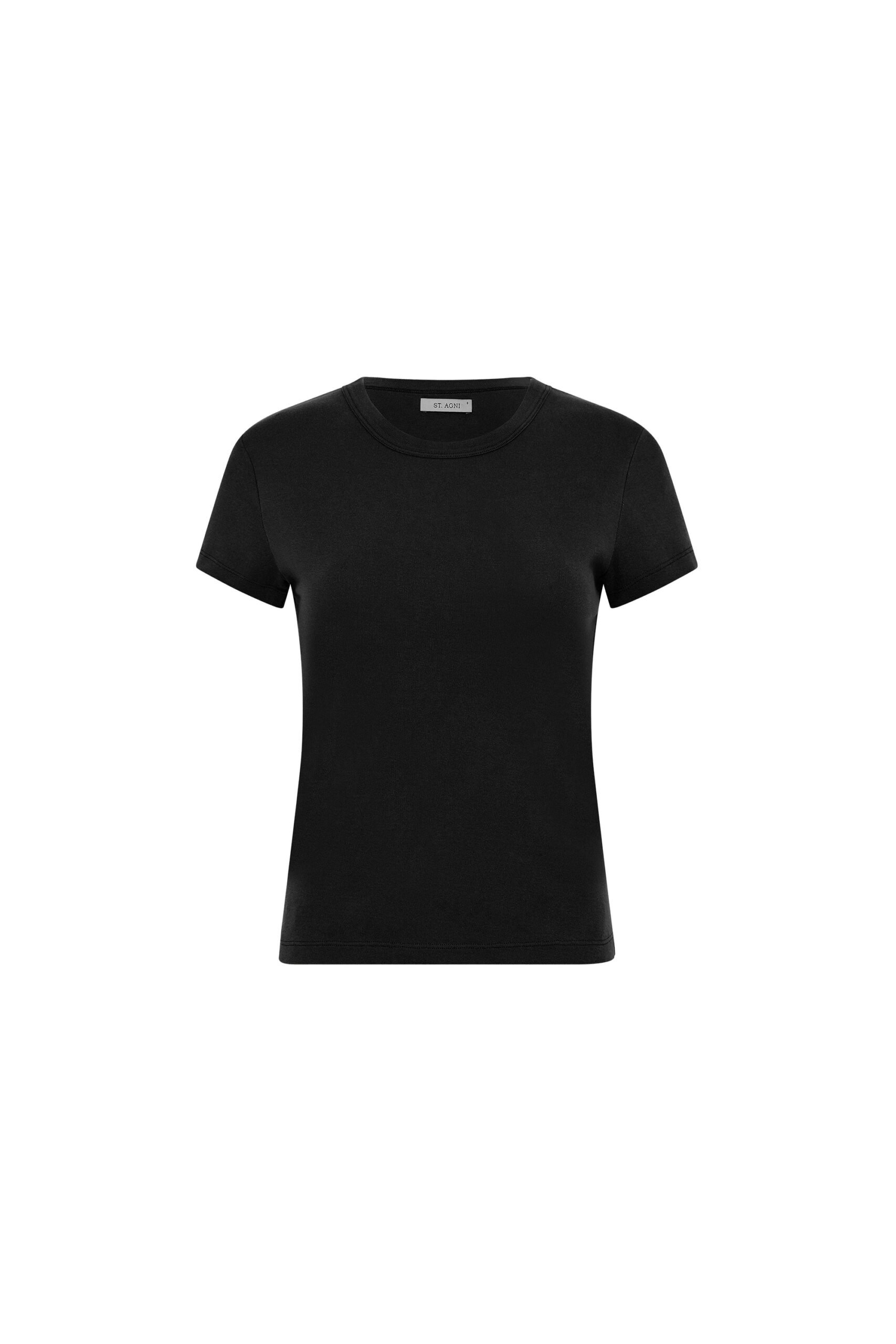 St. Agni Organic Cotton Baby Tee in Jet Black | Tops | Coveti St. Agni Organic Cotton Baby Tee in Jet Black